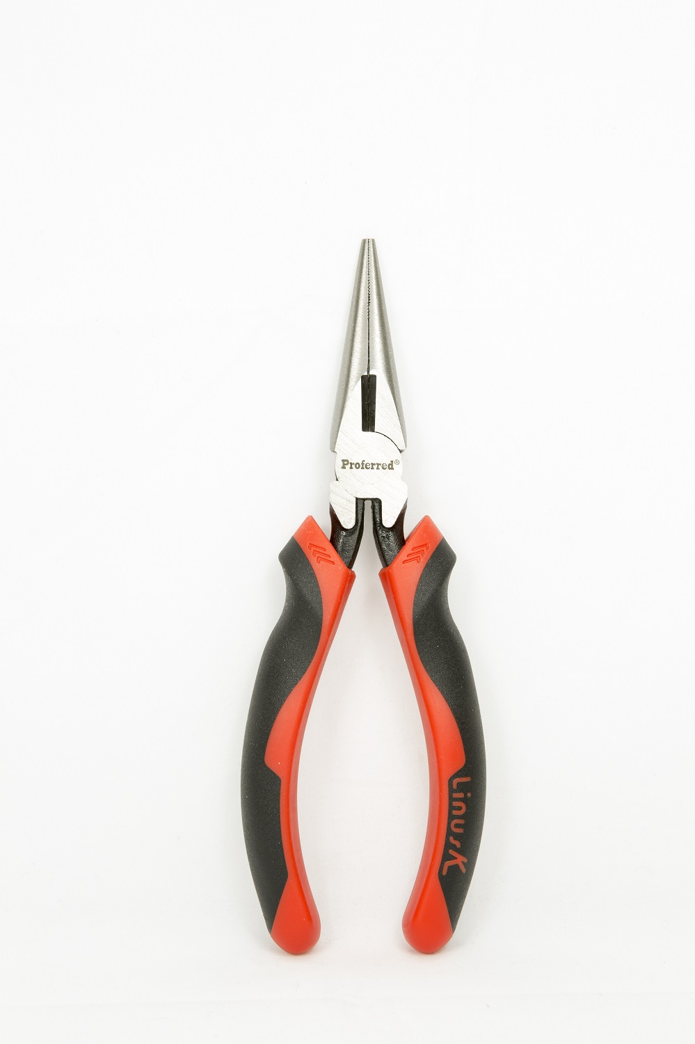 PROFERRED LONG NOSE PLIERS SIDE CUTTING W/CUTTER TPR GRIP 7''